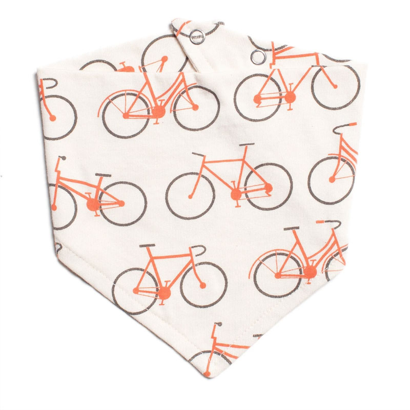 ● From Brooklyn winter water factory Kerchief Bib - Bicycles Orange ORGANICCOTTON