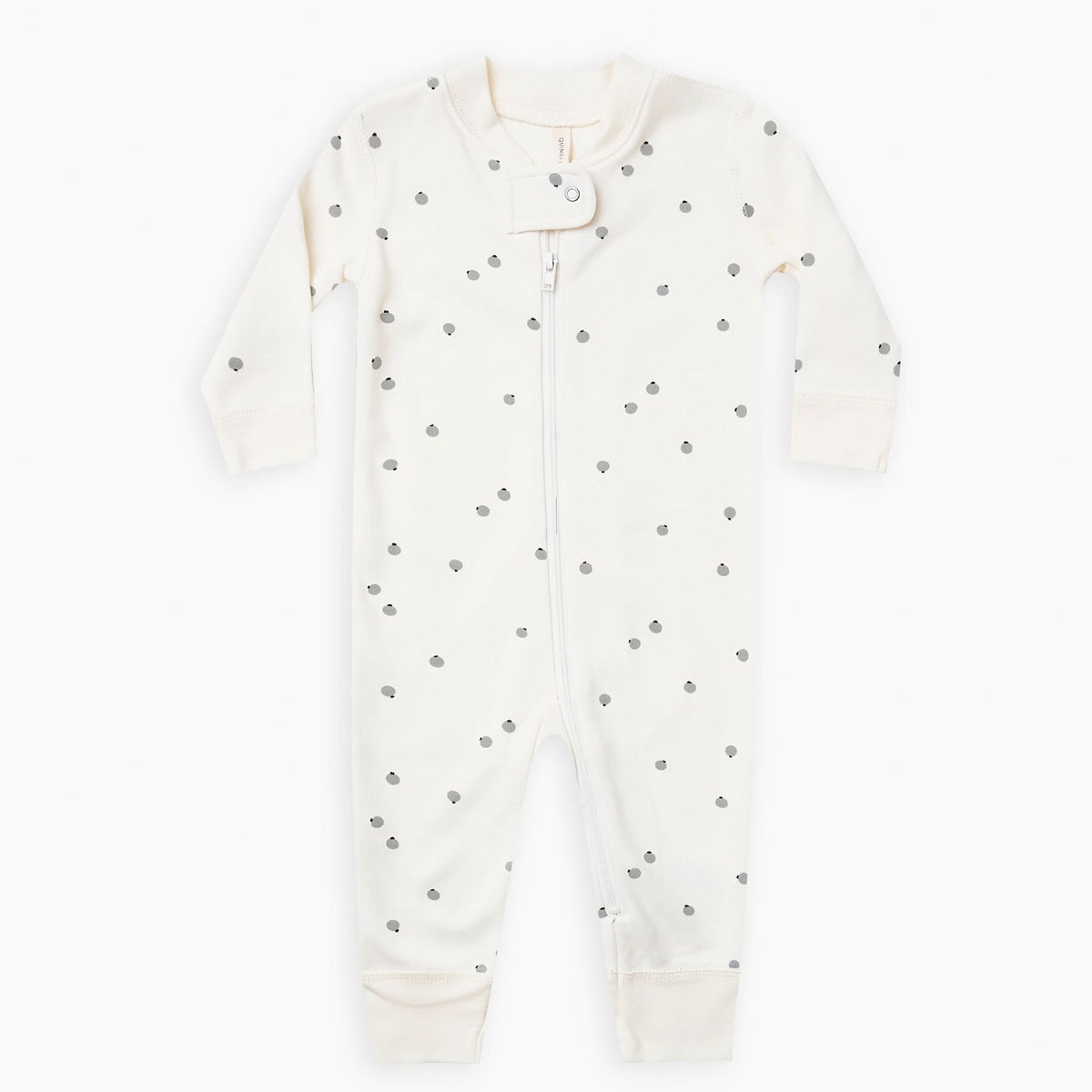 [30%off] Quincy Mae オーガニックコットン ZIP LONGSLEEVE SLEEPER IVORY 60-70/70-80