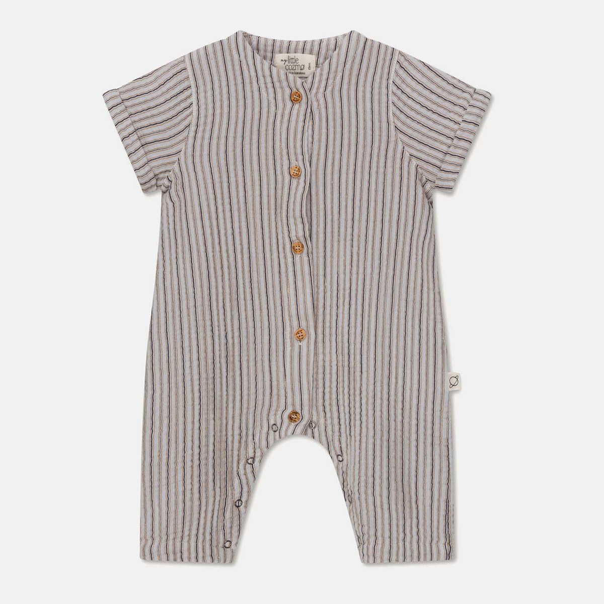 [40%OFF] From spain MY LITTLE COZMO オーガニックコットン  gauze stripe baby jumpsuit 70-80/80-90