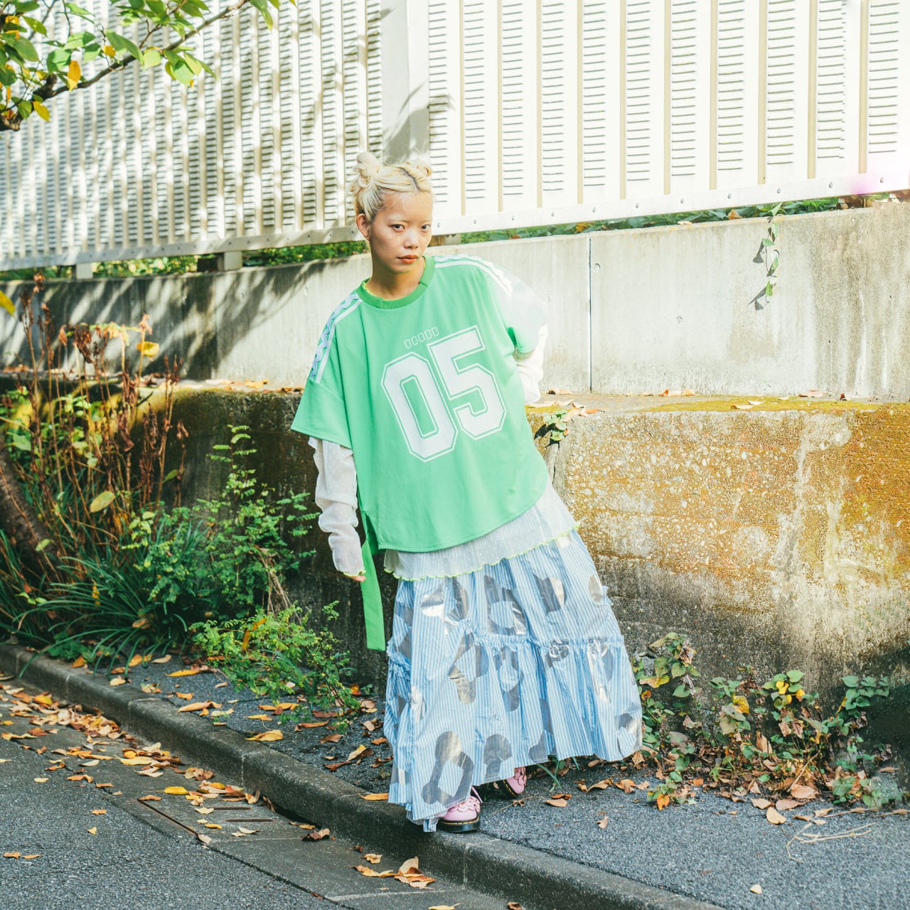 [30%OFF]frankygrow ORG.PT VARIOUS FRILL SKIRT / BLUE STRIPE/F1