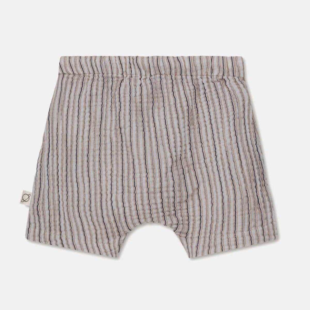 [40%OFF] From spain MY LITTLE COZMO オーガニックコットン gauze stripe baby shorts 60-70/80-90 グレー キャメル