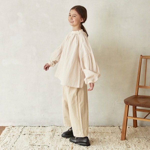 ［50%OFF］ undeny. ギャザーブラウス WH/OB/BK M(110-120)/L(130-140)/XL(150-160)/F レディース