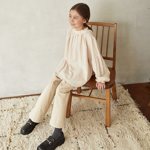 ［50%OFF］ undeny. ギャザーブラウス WH/OB/BK M(110-120)/L(130-140)/XL(150-160)/F レディース