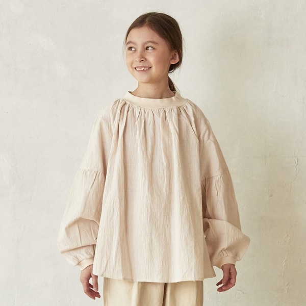 ［50%OFF］ undeny. ギャザーブラウス WH/OB/BK M(110-120)/L(130-140)/XL(150-160)/F レディース