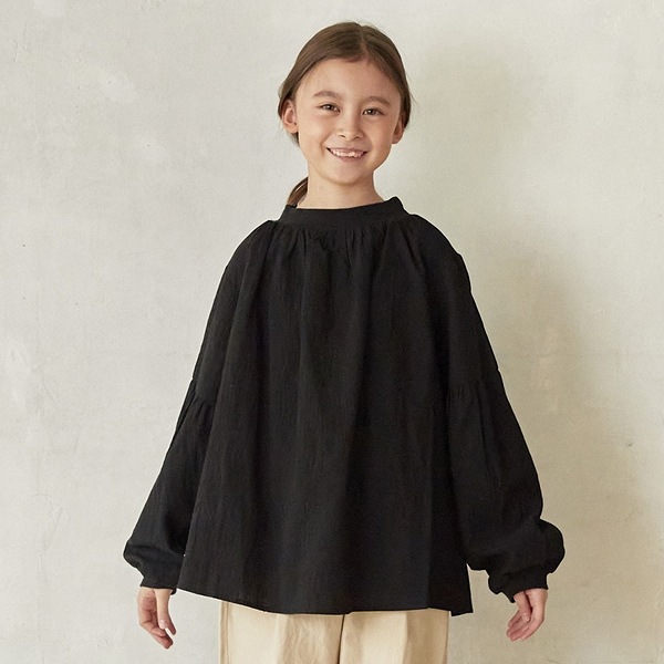 ［50%OFF］ undeny. ギャザーブラウス WH/OB/BK M(110-120)/L(130-140)/XL(150-160)/F レディース