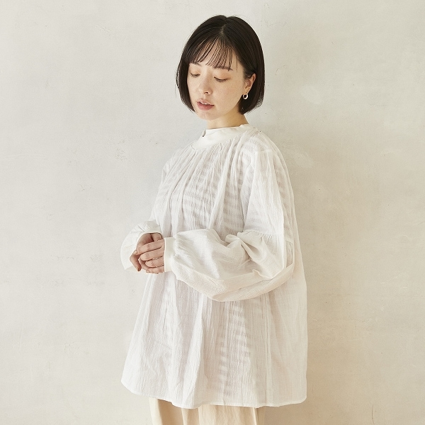 ［50%OFF］ undeny. ギャザーブラウス WH/OB/BK M(110-120)/L(130-140)/XL(150-160)/F レディース