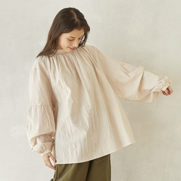 ［50%OFF］ undeny. ギャザーブラウス WH/OB/BK M(110-120)/L(130-140)/XL(150-160)/F レディース