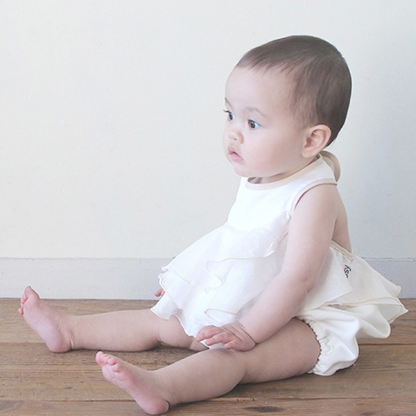 bibsy ミニドレスのようなビブ ALOHALOHA FLOWER FRILL PK