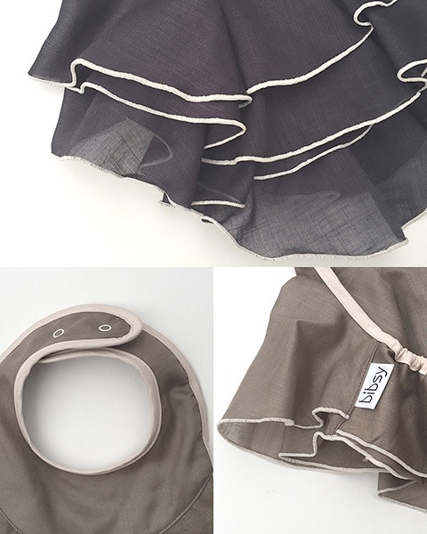 bibsy ミニドレスのようなビブ ALOHALOHA FLOWER FRILL PK