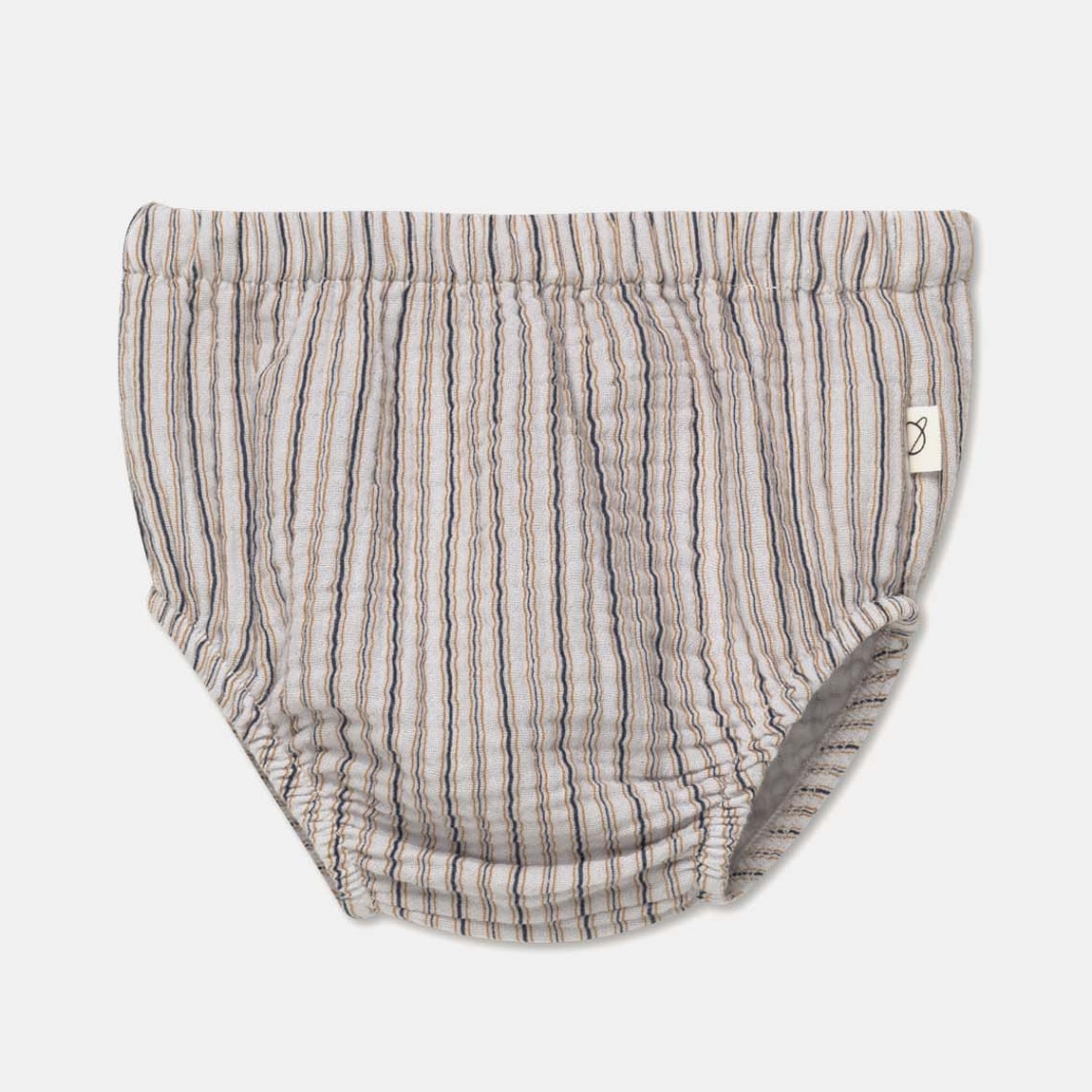 [40%OFF] From spain MY LITTLE COZMO オーガニックコットン gauze stripe baby bloomers 60-80 グレー キャメル