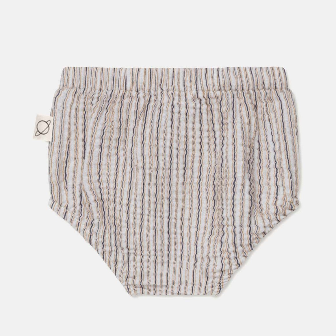 [40%OFF] From spain MY LITTLE COZMO オーガニックコットン gauze stripe baby bloomers 60-80 グレー キャメル