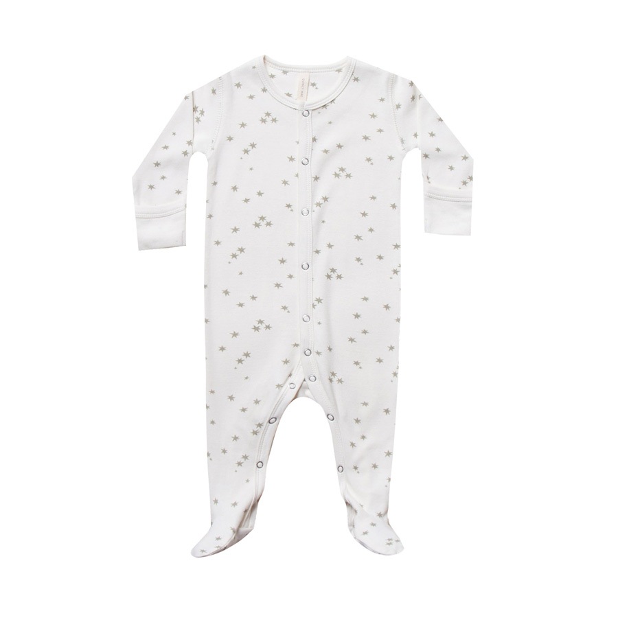 ［40%off］ Quincy Mae オーガニックコットン Full Snap Footie  [ネコポス対応可] IVORY 60-70 Quincy Mae\肌着・ロンパース・ボディ