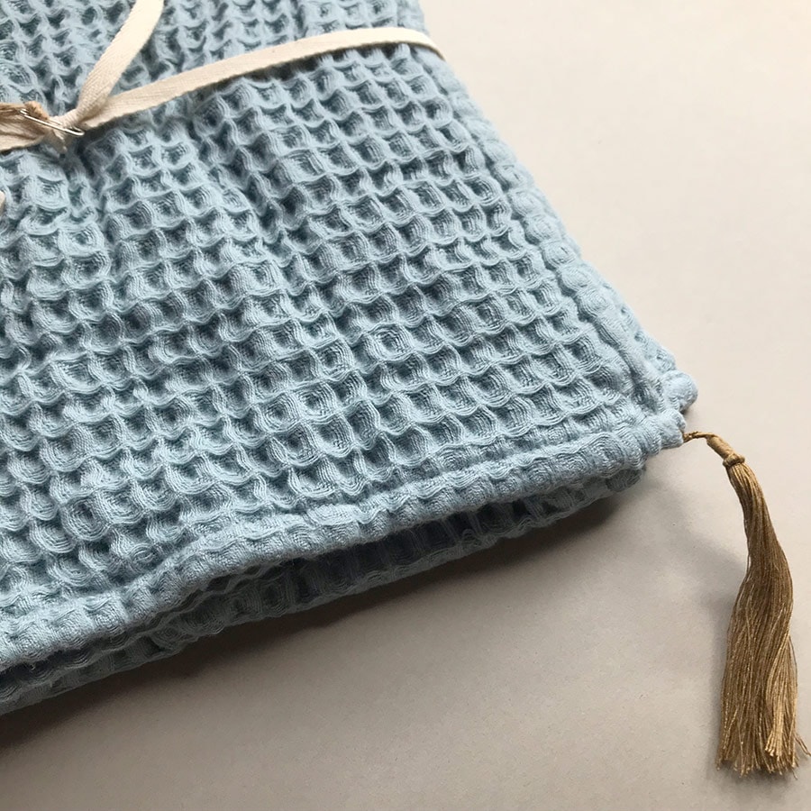 Numero オーガニックコットン bath towel 50*90 blue/natural/grey