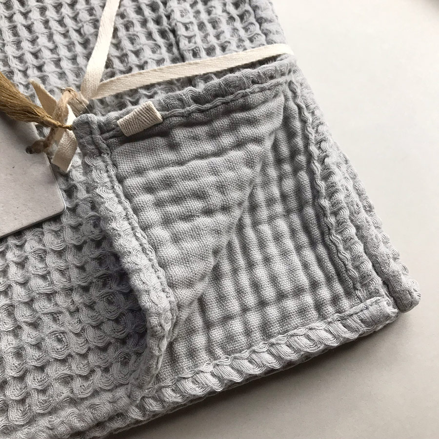 Numero オーガニックコットン bath towel 50*90 blue/natural/grey