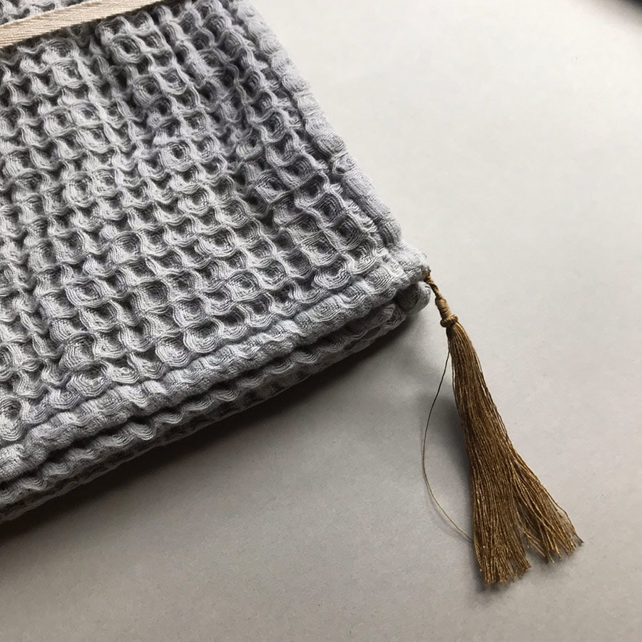 Numero オーガニックコットン bath towel 50*90 blue/natural/grey