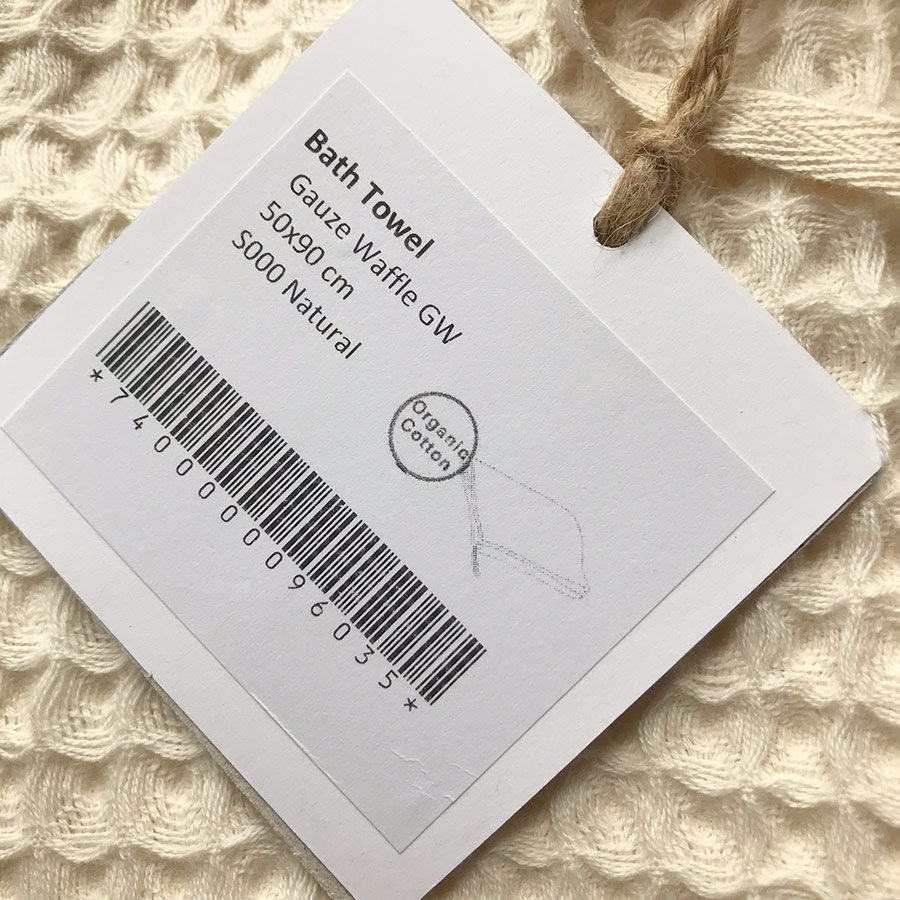 Numero オーガニックコットン bath towel 50*90 blue/natural/grey