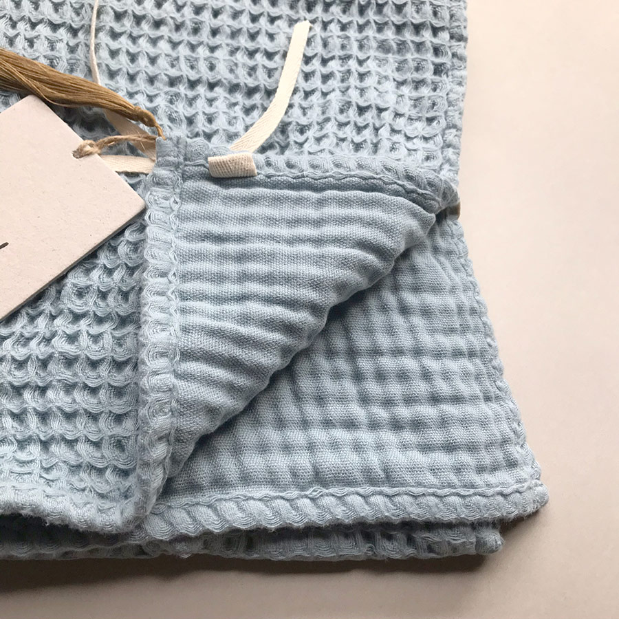 Numero オーガニックコットン bath towel 50*90 blue/natural/grey