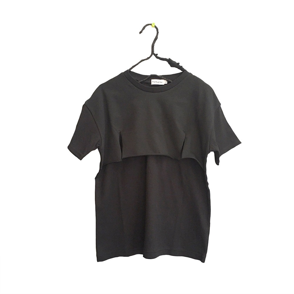 [40%off] frankygrow franky HALF DOUBLE TEE ブラック フリーサイズ