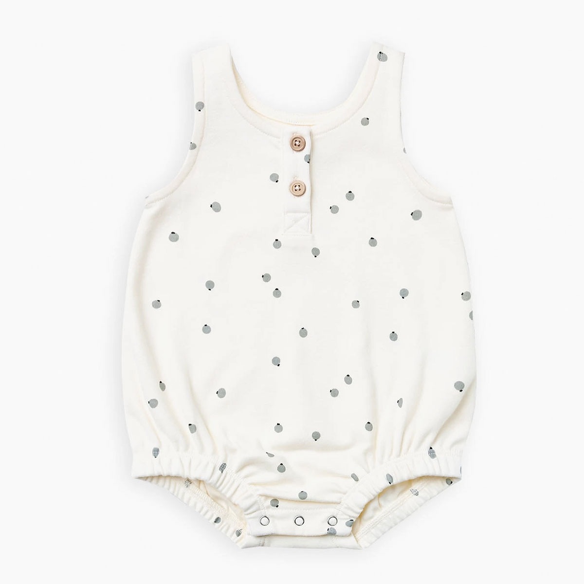 [30%OFF] Quincy Mae オーガニックコットン SLEEVELESS BUBBLE ONESIE  [ネコポス対応可] IVORY 60-70/70-80