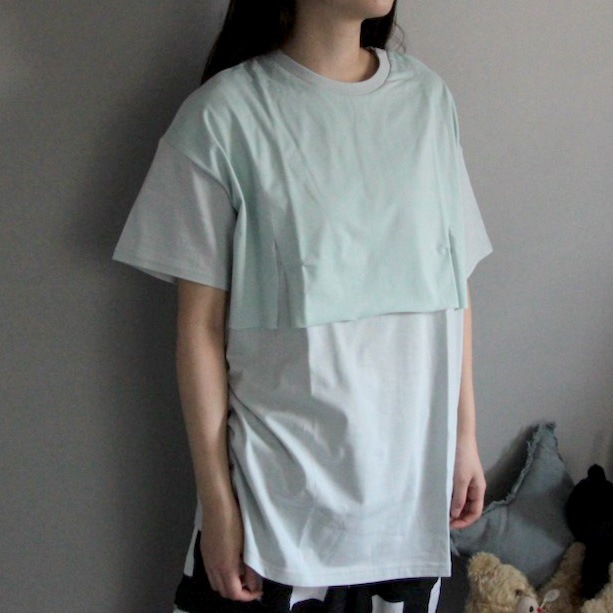 再値下げ [50%off] frankygrow franky HALF DOUBLE TEE ミント フリーサイズ