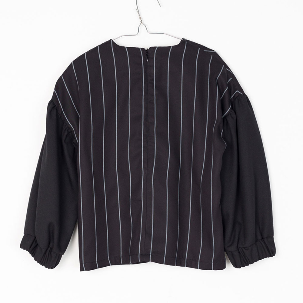 ●スペインから Motoreta モトレタ 17AW KARA BLOUSE Black with grey lines 80-90/-/-/-/-/-