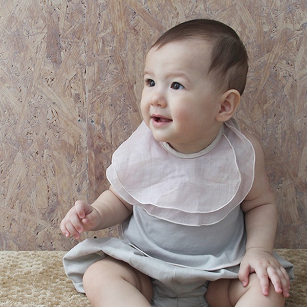 bibsy ミニドレスのようなビブ ALOHALOHA ROUND FLOWER PKGY