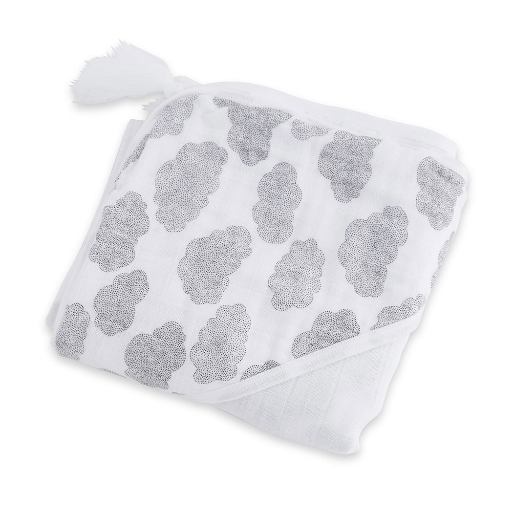 moumout' paris 　おくるみ　モスリンタオル SYBEL BEE la cape de bain enfant / baby hooded towel cloud