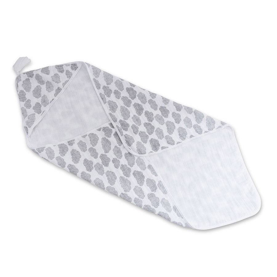 moumout' paris 　おくるみ　モスリンタオル SYBEL BEE la cape de bain enfant / baby hooded towel cloud