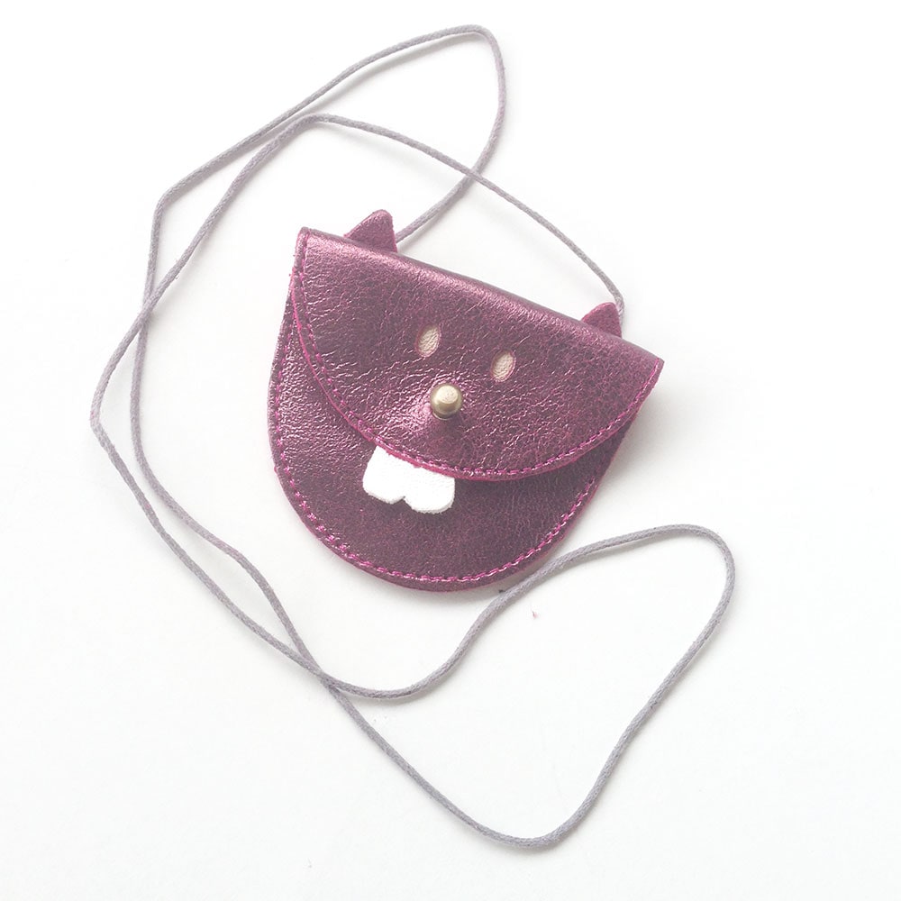 Easy Peasy イージーピージー  オーガニックレザーコインケースポーチ レッドマウス