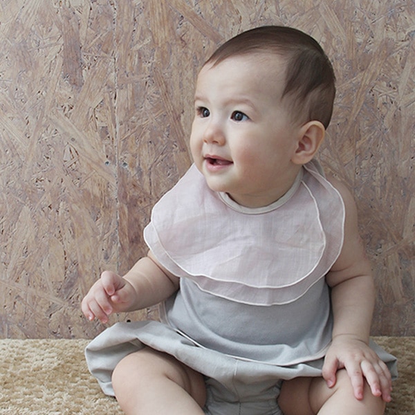 bibsy ミニドレスのようなビブ ALOHALOHA ROUND FLOWER WHNV