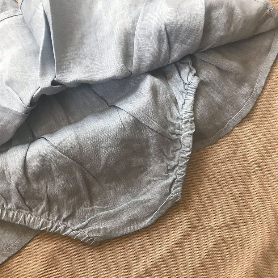 [50%OFF]From spain MY LITTLE COZMO リネン ROMPER  DRESS  ANAI82 /カラー BLUE 60/80/90 My Little Cozmo\肌着・ロンパース・ボディ