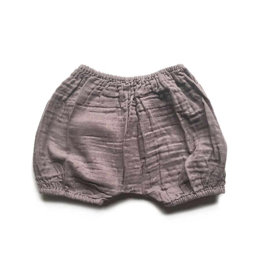 Numero オーガニックコットン Emi Bloomer  ～6ヶ月/2歳ぐらいまで　ダブルガーゼブルマー グレイッシュピンク [※1 クリックポスト可]　