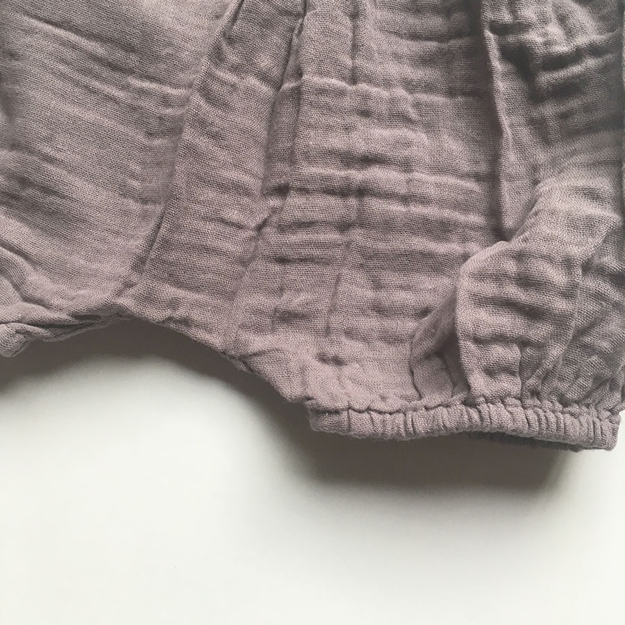 Numero オーガニックコットン Emi Bloomer  ～6ヶ月/2歳ぐらいまで　ダブルガーゼブルマー グレイッシュピンク [※1 クリックポスト可]　