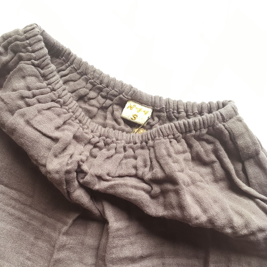 Numero オーガニックコットン Emi Bloomer  ～6ヶ月/2歳ぐらいまで　ダブルガーゼブルマー グレイッシュピンク [※1 クリックポスト可]　