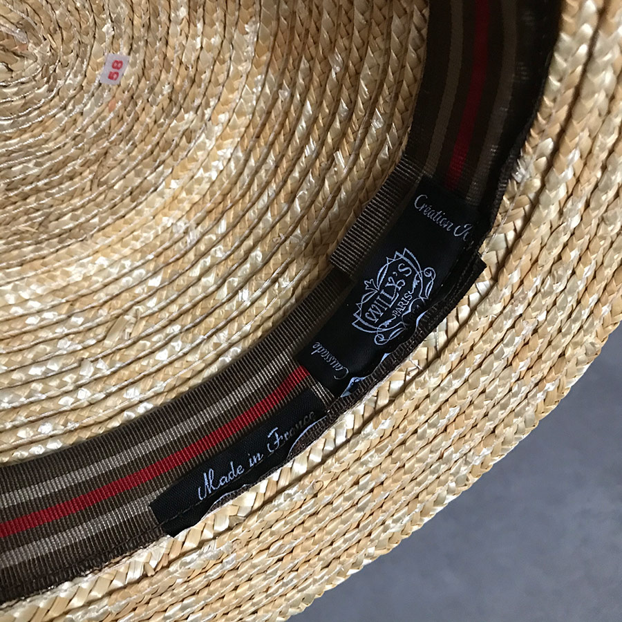 Willys カンカン帽　CANOTIER 35  大人サイズ58　リボンなし　
