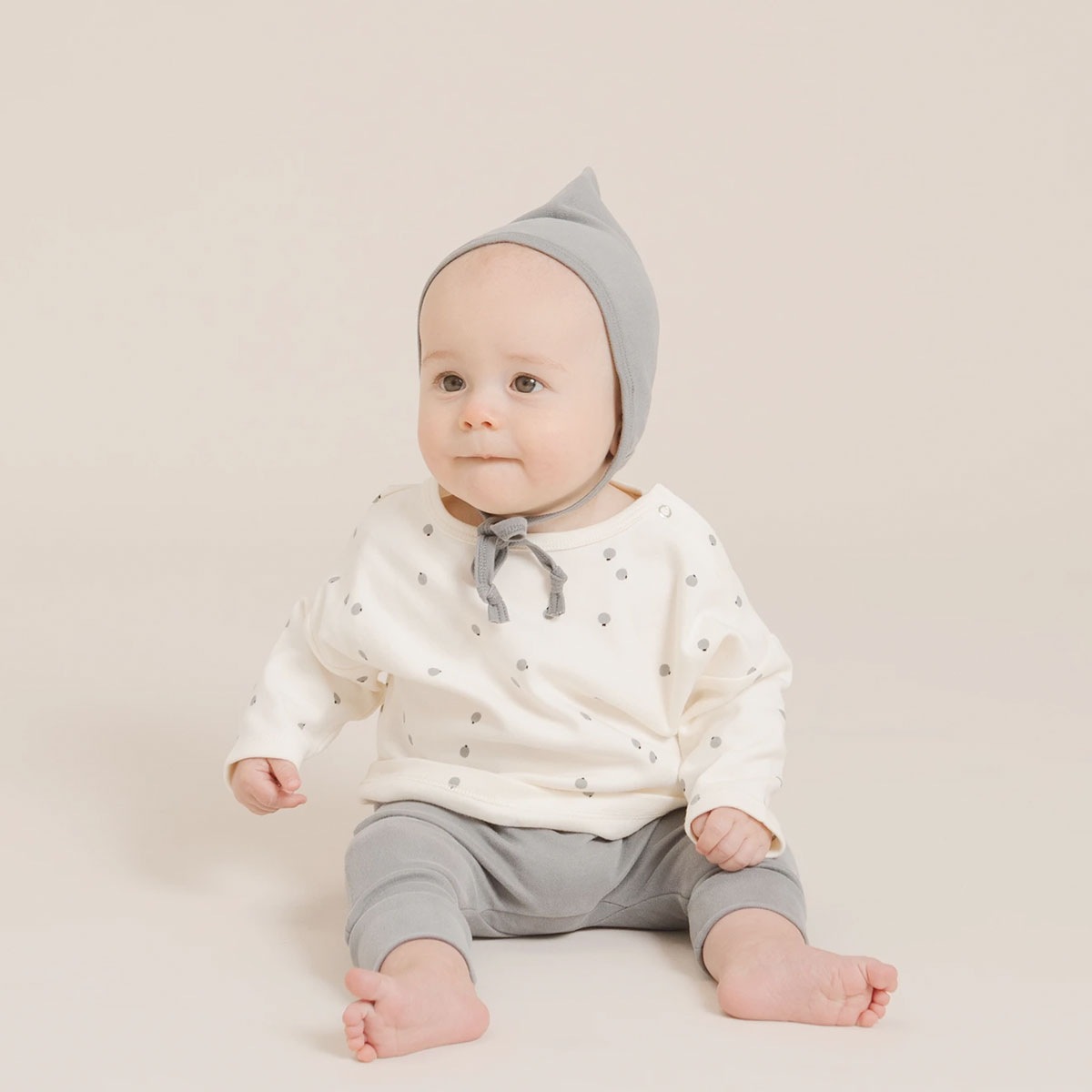 [30%off] Quincy Mae オーガニックコットン PIXIE BONNET [ネコポス対応可] OCEAN 6ヶ月 / 1歳