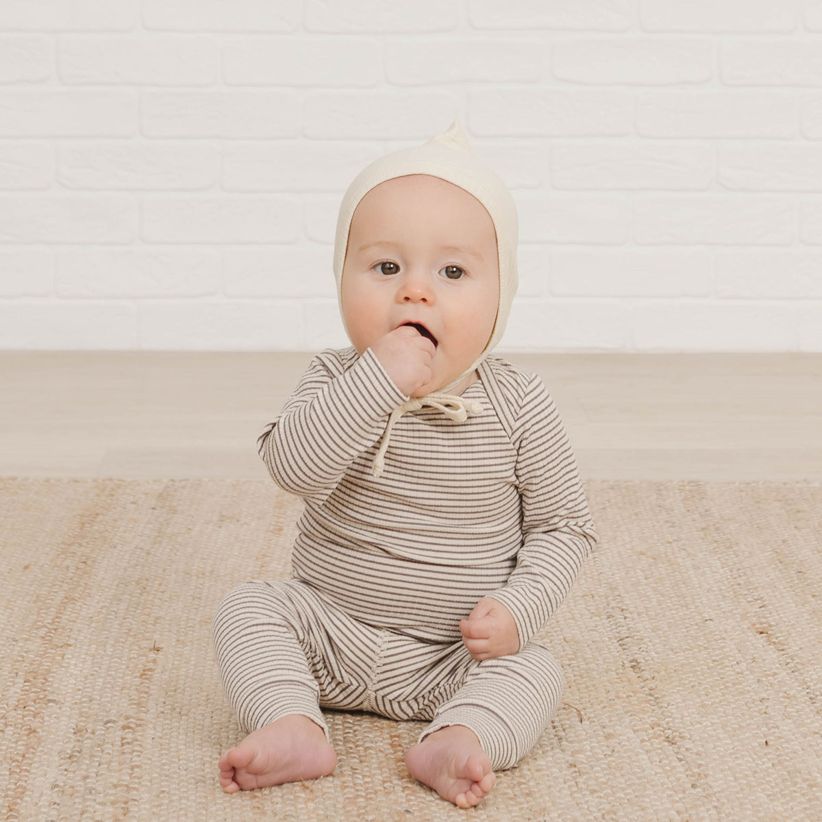 [30%off] Quincy Mae オーガニックコットン PIXIE BONNET [ネコポス対応可] OCEAN 6ヶ月 / 1歳