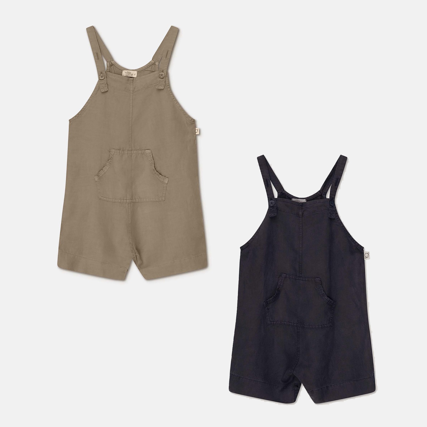 [40%OFF] From spain MY LITTLE COZMO  tencel linen baby overalls 60-70/70-80 ブラック カーキ