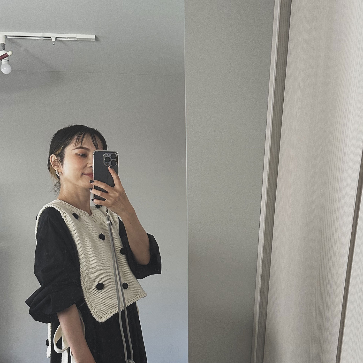 再値下げ [60%off] frankygrow HAND-KNITTED DOTS VEST / ADULT  F フリーサイズ IVORY/BLACK