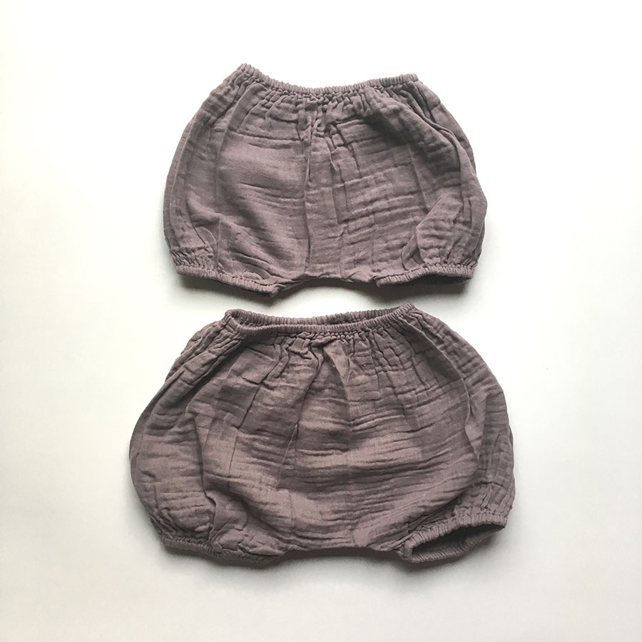 Numero オーガニックコットン Emi Bloomer  ～6ヶ月/2歳ぐらいまで　ダブルガーゼブルマー スウィートブルー [※1 クリックポスト可]　