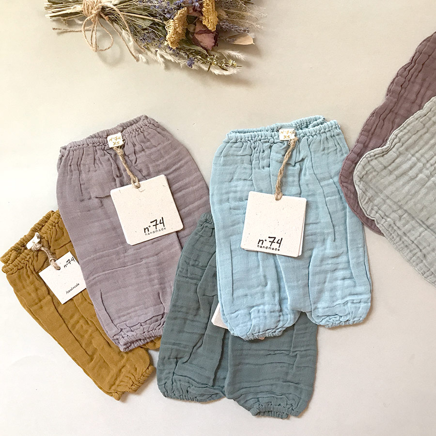 Numero オーガニックコットン Emi Bloomer  ～6ヶ月/2歳ぐらいまで　ダブルガーゼブルマー スウィートブルー [※1 クリックポスト可]　