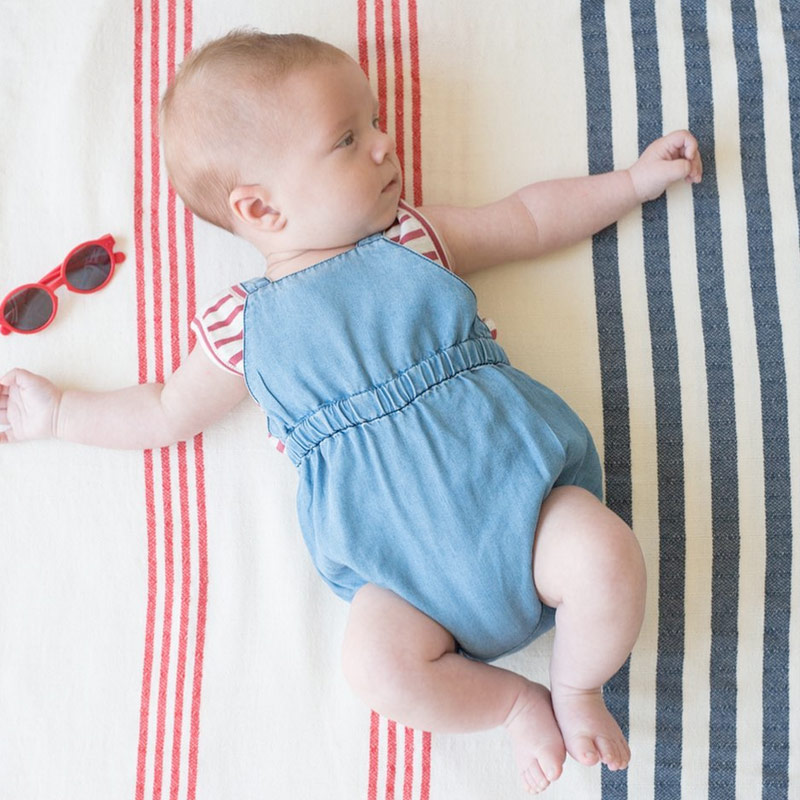 [50%OFF]  From spain 1+in the family MAO romper ダンガリーロンパース  80/90 1+in the family ワンモアインザ・ファミリー\肌着・ロンパース・ボディ