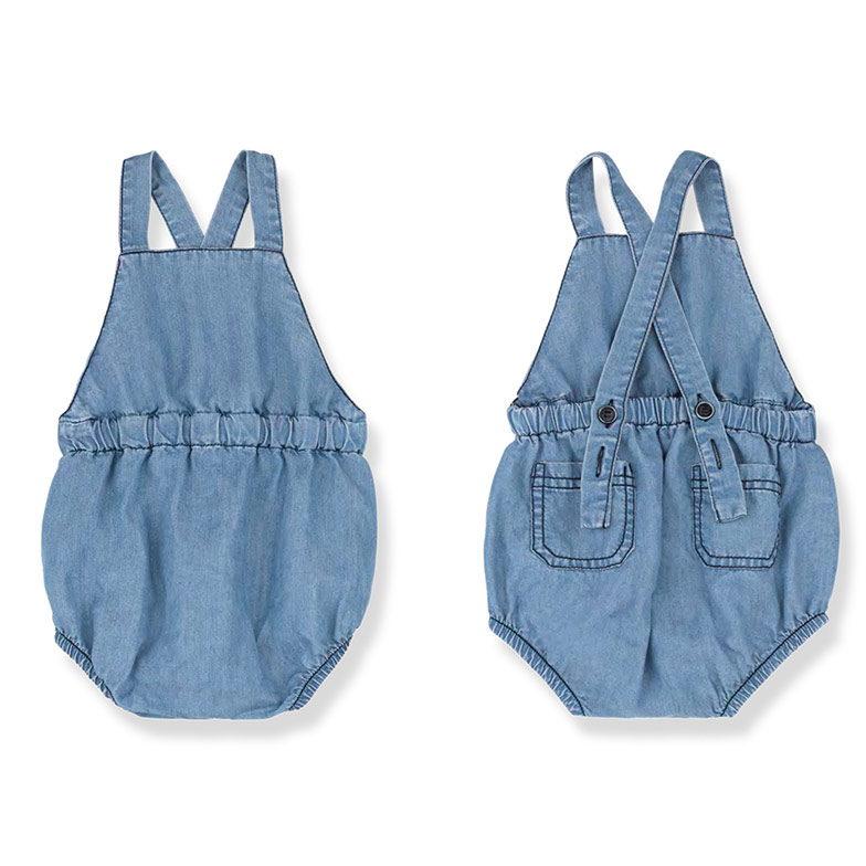 [50%OFF]  From spain 1+in the family MAO romper ダンガリーロンパース  80/90 1+in the family ワンモアインザ・ファミリー\肌着・ロンパース・ボディ