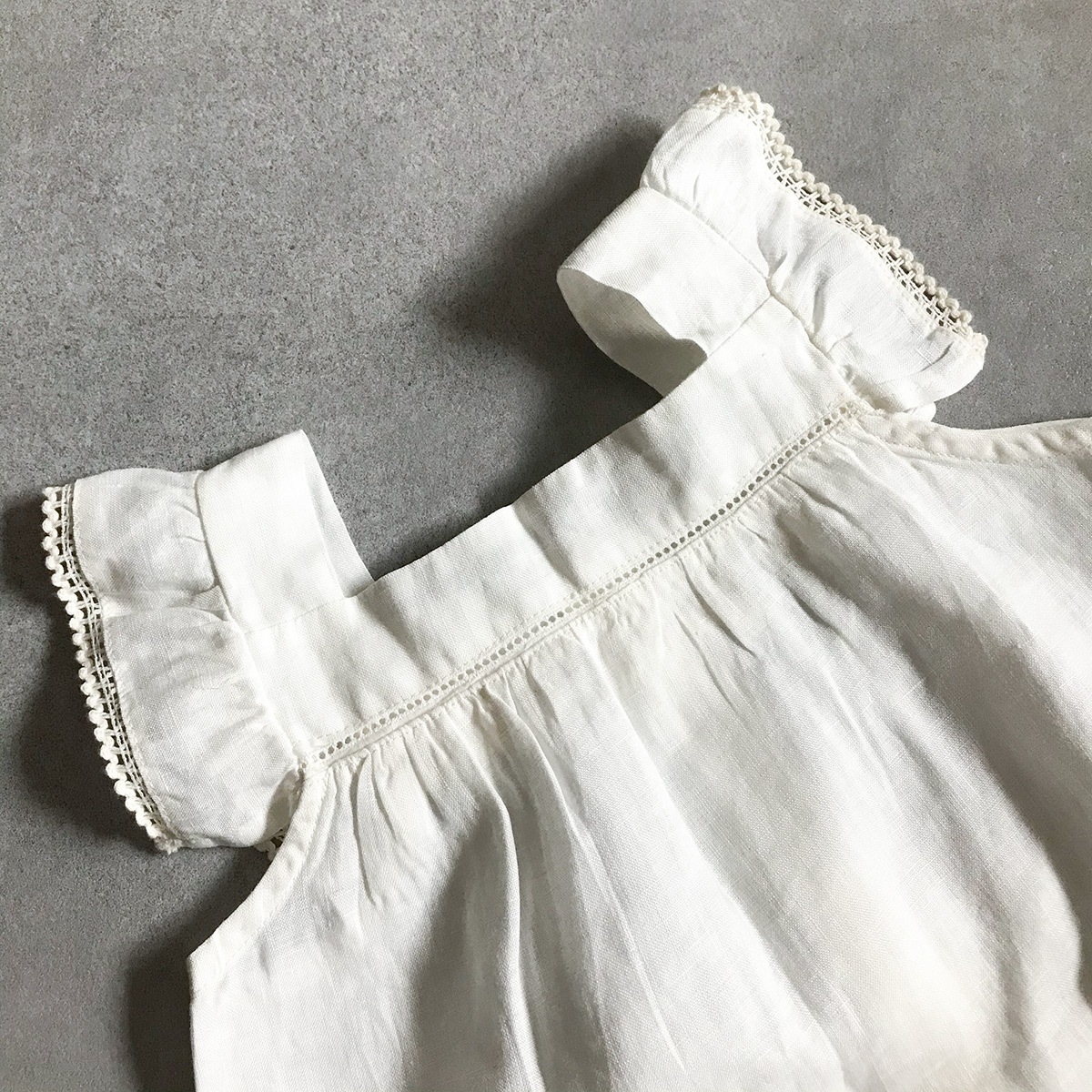 From spain MY LITTLE COZMO linen lace baby dress 50-60/70-80