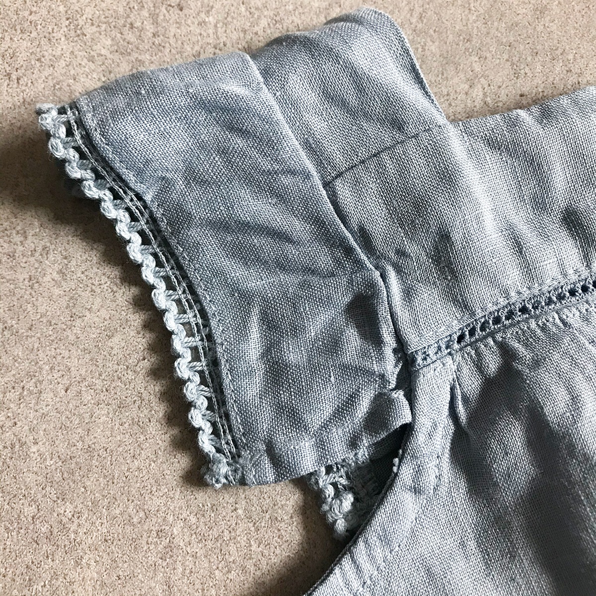 From spain MY LITTLE COZMO linen lace baby dress 50-60/70-80