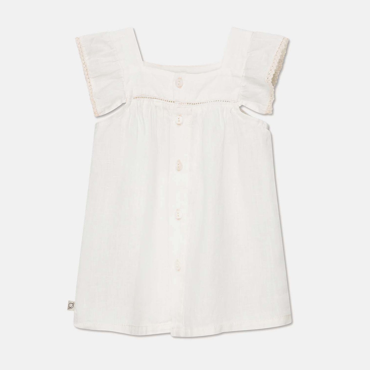 From spain MY LITTLE COZMO linen lace baby dress 50-60/70-80