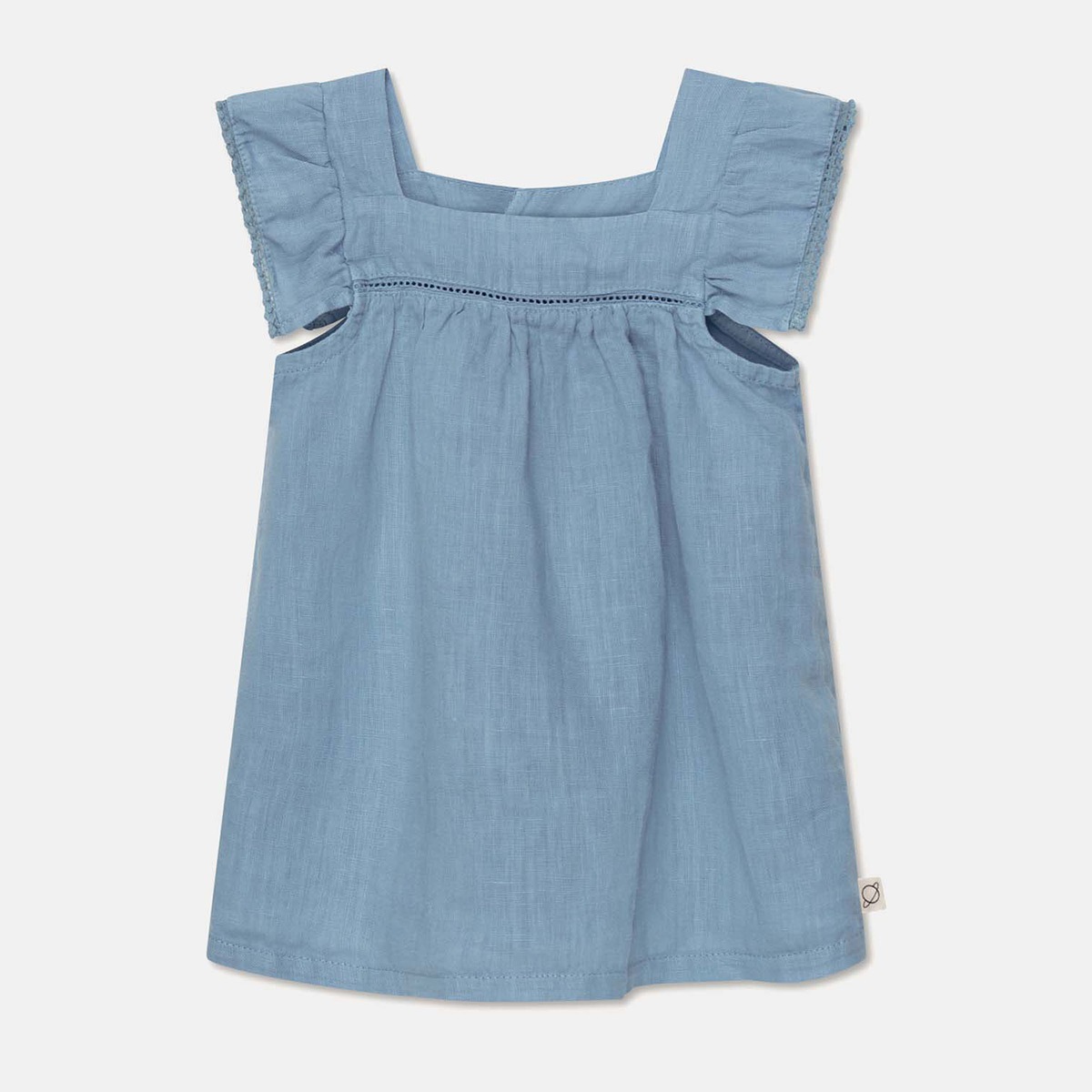 From spain MY LITTLE COZMO linen lace baby dress 50-60/70-80