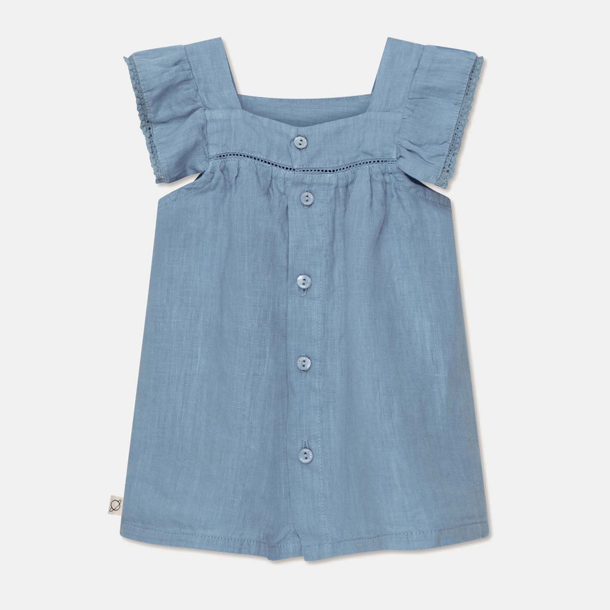 From spain MY LITTLE COZMO linen lace baby dress 50-60/70-80