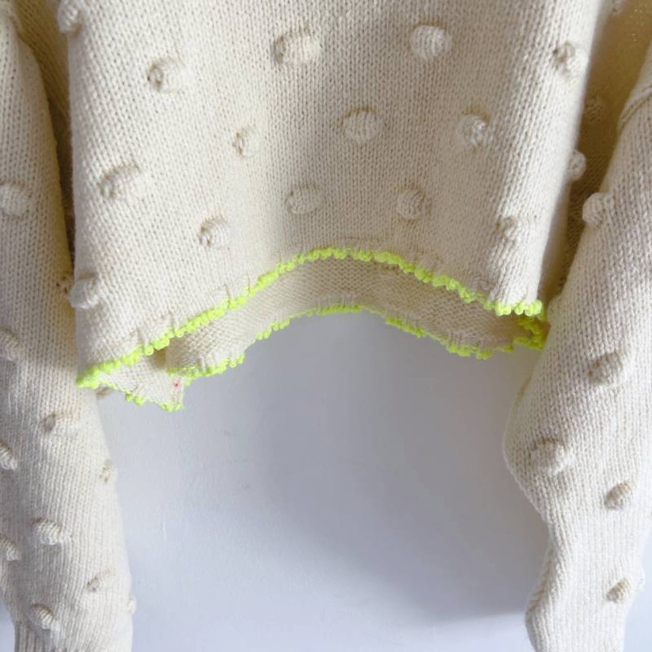 [60%OFF] frankygrow CROPPED POPCORN KNIT PULLOVER / WOMEN フリーサイズ GREEN/IVORY