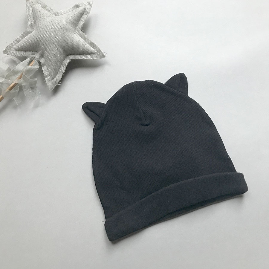 [40%OFF] From Spain 1+in the family  PARIS beanie w/ears RIB CAP 新生児-52/50-54 BLACK